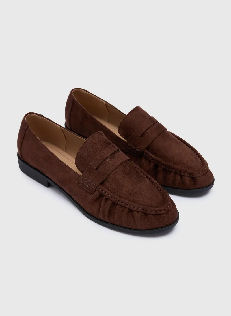 Matalan Brown Faux Suede Loafers